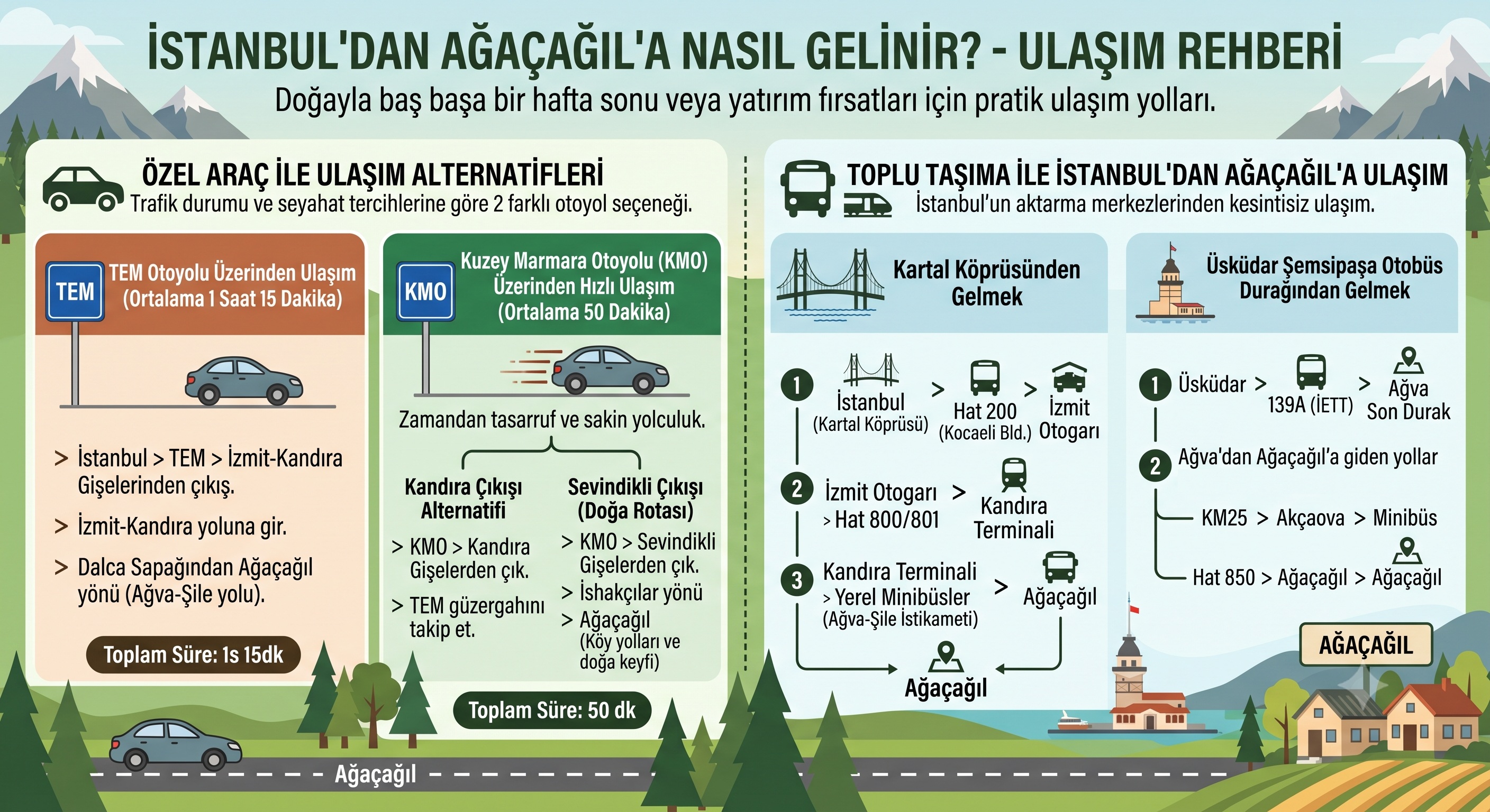 İstanbul'dan Ağaçağıl'a Nasıl Giderim